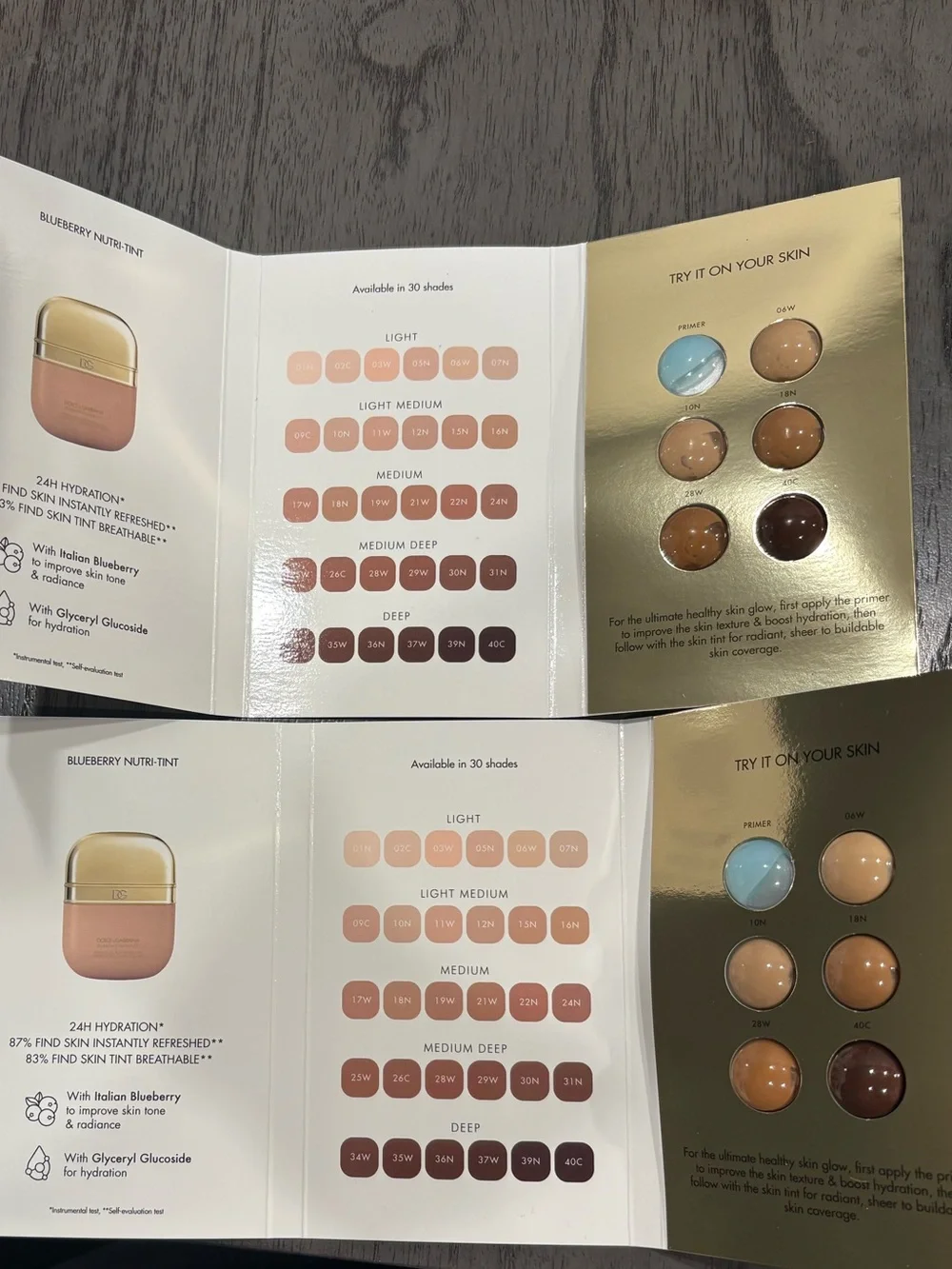 *New Bundle of Dolce & Gabbana get your healthy glow skin tint sample packets